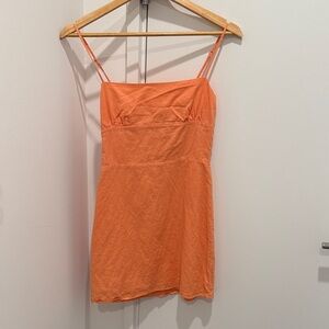 Aritzia Sunday Best Tangerine Mini Dress spaghetti strips